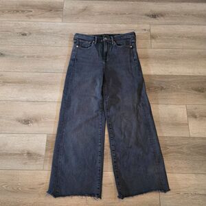 Banana Republic Premium Denim High-Rise Wide Leg Cropped Jeans Womens 27 Stretch